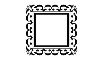 Ornate black and white decorative border frame