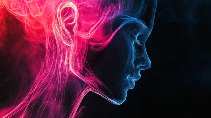 Abstract female profile art