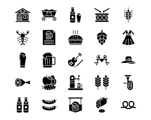 Oktoberfest Line Vector Icons
