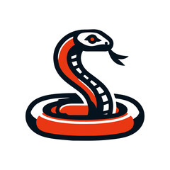 Naklejka premium Stylized illustration of a snake coiled in a circular shape, set against a plain background