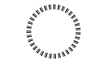 Oval frame made of black and white vertical lines