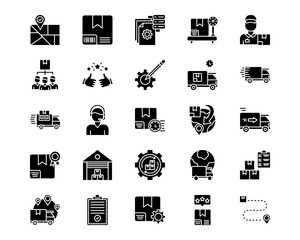 Order Fulfilment Line Vector Icons