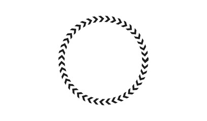 Oval frame with chevron pattern border