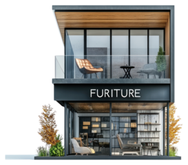 PNG Real furniture store facade architecture building modern.