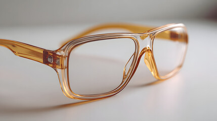 vintage yellow eyeglasses are resting elegantly