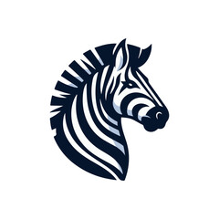 Stylized zebra head illustration showcasing bold lines and contrasting colors on a white background