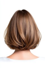 Naklejka premium Beautifully Styled Natural Brown Hair in a Modern Bob Cut