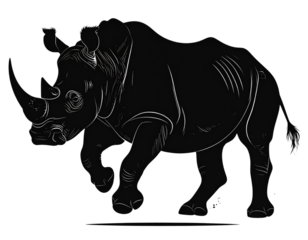 rhino on white background