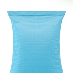 Blue Woven Bulk Sack of Generic Sugar on White Background