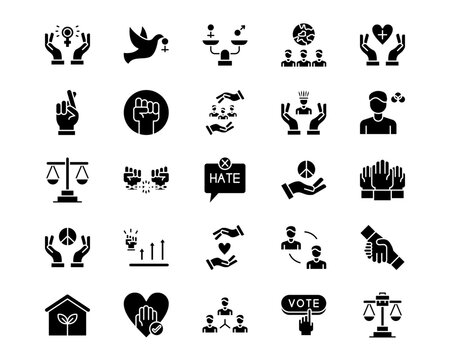 Social Justice Line Vector Icons
