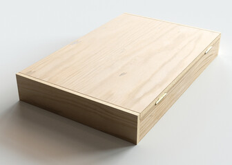 Wooden Box of Generic Unbranded Cigars on White Background