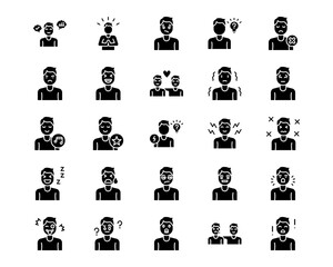 Human Emotions Line Vector Icons