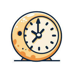Vintage-style round clock with a simple design, displaying time against a plain background