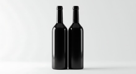 Empty wine bottles mockup