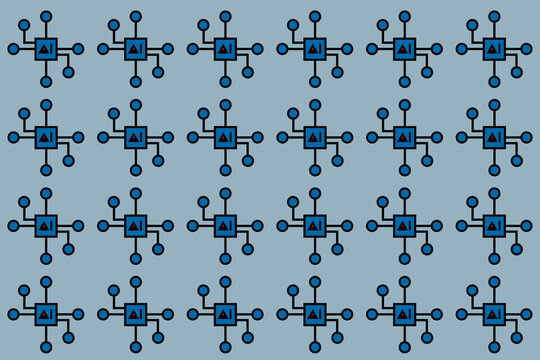 Artificial intelligence circuit pattern illustration technology background