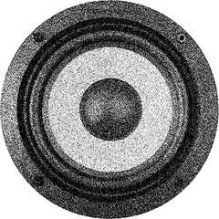 Abstract Circular Pattern with Concentric Rings and Stippled Texture