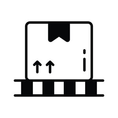 Parcel delivery icon in flat outline style, ecommerce packaging and shipping services