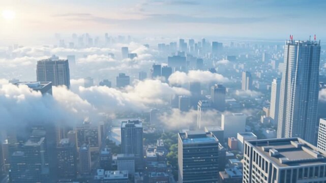 Aerial view of osaka japan cityscape at sunset urban skyline travel destination on transparent background