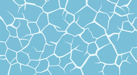 Cracked ice texture with blue color palette.  Seamless ice pattern with light blue and white shades.  Perfect cracked ice texture for winter designs.