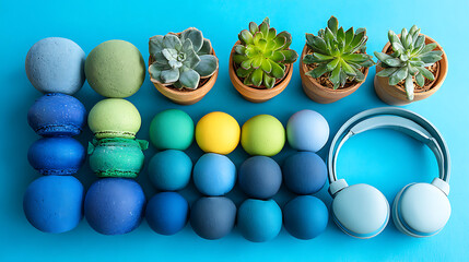 Mindful Desk Setup for Workplace Mental Health with Small Succulents Stress-Reli