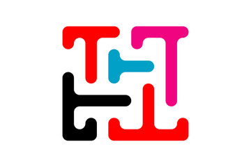 vector illustration of an abstract background t letter