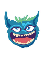 Vector illustration funny fantasy monster with creative design