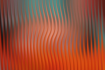 Abstract wavy vertical lines with orange and teal gradient
