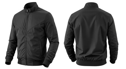 Full Product Shot of a Black Bomber Jacket
