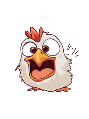 Vector illustration playful chick in colorful fantasy style