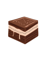 Vector illustration colorful cake slice for bakery design