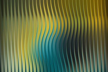 Abstract wavy vertical lines with a gradient of yellow and blue colors
