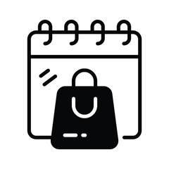 Shopping Schedule Icon for Planning, Calendar, and Online Orders