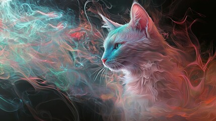 Mystical fantasy cat