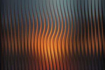 Abstract wavy vertical lines with warm orange glow and cool blue tones