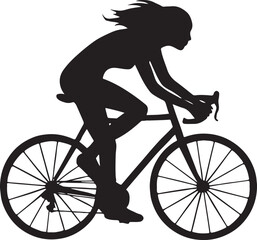 silhouette of a woman riding a bicycle
