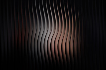 Abstract wavy vertical lines with gradient colors and dark background