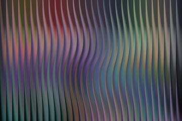 Abstract wavy vertical lines with iridescent colors and subtle distortion