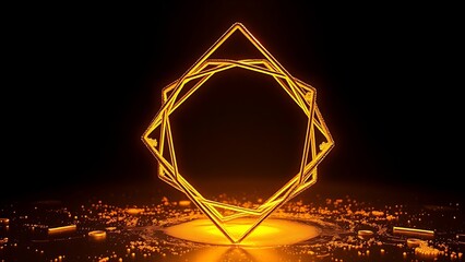 Molten gold forming impossible geometric shapes in zero gravity, defying physical laws.