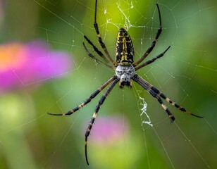 Close-up of a Spider on a Web.