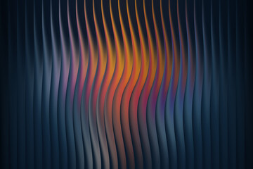 Abstract wavy vertical lines with a gradient of warm colors in the center