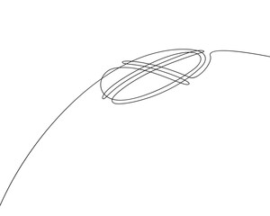 Stylized shanyrak, traditional Kazakh symbol of unity and heritage. Minimalist one line vector drawing. Elegant abstract sketch for cultural and design themes