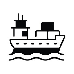 Fototapeta premium Cargo ship icon representing global delivery, ecommerce shipping, and logistics
