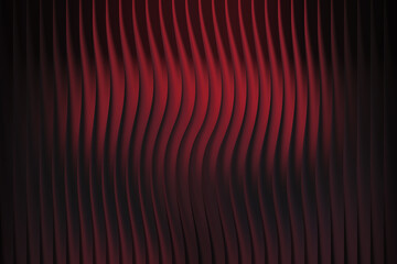 Abstract red wavy vertical lines background with dark shadows
