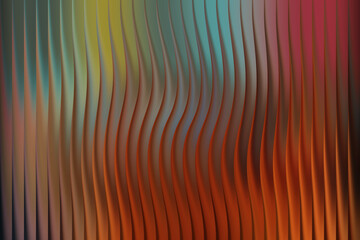 Abstract wavy vertical lines with a gradient of warm and cool colors