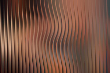 Abstract wavy vertical lines with warm metallic colors and soft lighting