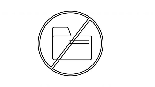 prohibited icon sketch and folder icon