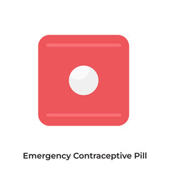 Emergency contraceptive pills for urgent medical needs, prevents pregnancy after unprotected sex, flat art design style.
