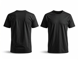 Blank black t-shirt, front and back view (2)
