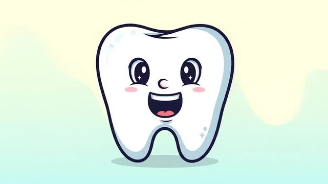 happy clean healthy tooth cartoon character