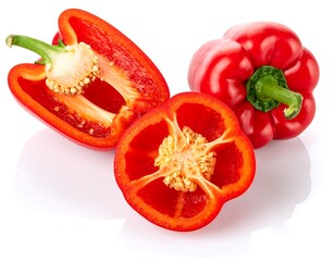 Red Bell Peppers, Fresh, Healthy, Vitamins, Vegetables.